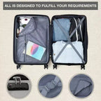 Valise cabine rigide extensible de 24 pouces avec roues pivotantes, valise cabine rigide avec serrure TSA, valise rigide légère