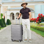 Valise cabine rigide extensible de 24 pouces avec roues pivotantes, valise cabine rigide avec serrure TSA, valise rigide légère