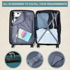 Valise cabine rigide extensible de 24 pouces avec roues pivotantes, valise cabine rigide avec serrure TSA, valise rigide légère