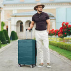 Valise cabine rigide extensible de 24 pouces avec roues pivotantes, valise cabine rigide avec serrure TSA, valise rigide légère