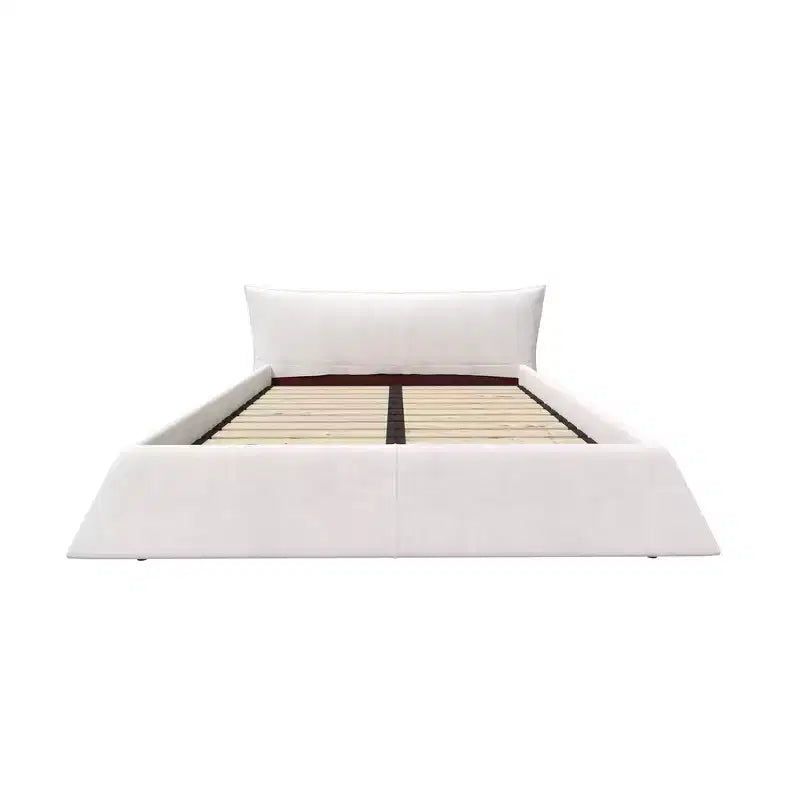 King Size Upholstered Platform Bed - Metal & Solid Wood Frame, Velvet Headboard, 1000 lbs