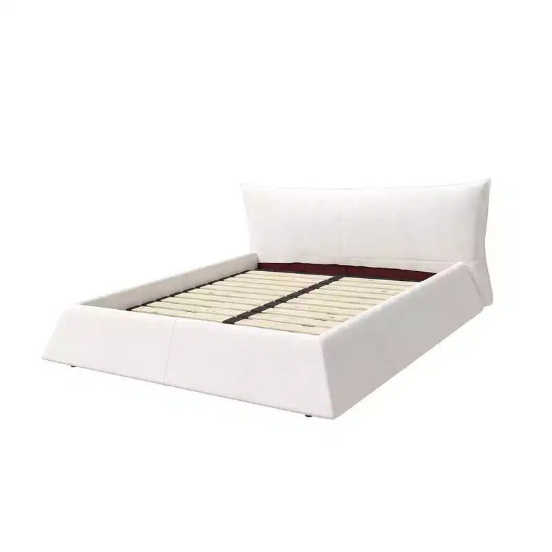 King Size Upholstered Platform Bed - Metal & Solid Wood Frame, Velvet Headboard, 1000 lbs