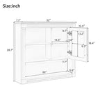 Armoire de toilette murale 32"L x 28"H - MDF, 5 étagères amovibles, charnières à fermeture douce