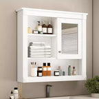 Armoire de toilette murale 32"L x 28"H - MDF, 5 étagères amovibles, charnières à fermeture douce