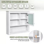 Armoire de toilette murale 32"L x 28"H - MDF, 5 étagères amovibles, charnières à fermeture douce