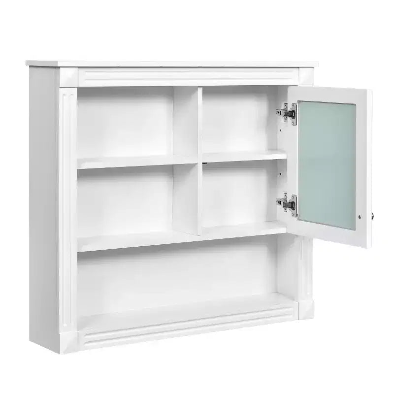 32"W x 28"H Wall Mirror Medicine Cabinet - MDF, 5 Removable Shelves, Soft-Close Hinges