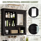 Armoire de toilette murale 32"L x 28"H - MDF, 5 étagères amovibles, charnières à fermeture douce