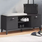 Banc à chaussures en pin massif avec étagère de rangement - Meuble d'entrée organisateur