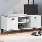 Banc à chaussures en pin massif avec étagère de rangement - Meuble d'entrée organisateur