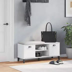 Banc à chaussures en pin massif avec étagère de rangement - Meuble d'entrée organisateur