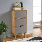 Meuble à chaussures en pin massif - Moyen, Marron, 35 cm (P) x 55 cm (L) x 120 cm (H)