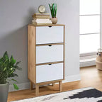 Meuble à chaussures en pin massif - Moyen, Marron, 35 cm (P) x 55 cm (L) x 120 cm (H)