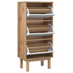 Meuble à chaussures en pin massif - Moyen, Marron, 35 cm (P) x 55 cm (L) x 120 cm (H)