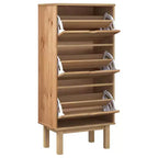 Meuble à chaussures en pin massif - Moyen, Marron, 35 cm (P) x 55 cm (L) x 120 cm (H)