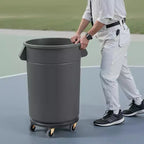 Chariot à roulettes pour poubelle - Convient aux poubelles de 20, 32, 44, 55 gallons, capacité de 227 kg, 4 roues verrouillables, noir