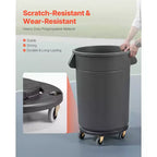 Chariot à roulettes pour poubelle - Convient aux poubelles de 20, 32, 44, 55 gallons, capacité de 227 kg, 4 roues verrouillables, noir