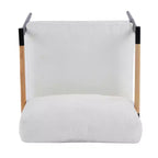 Fauteuil d'appoint moderne 27,56" avec coussins moelleux, structure métallique et accoudoirs en bois