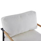 Fauteuil d'appoint moderne 27,56" avec coussins moelleux, structure métallique et accoudoirs en bois