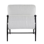 Fauteuil d'appoint moderne 27,56" avec coussins moelleux, structure métallique et accoudoirs en bois