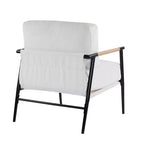 Fauteuil d'appoint moderne 27,56" avec coussins moelleux, structure métallique et accoudoirs en bois