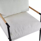 Fauteuil d'appoint moderne 27,56" avec coussins moelleux, structure métallique et accoudoirs en bois