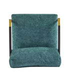 Fauteuil d'appoint moderne 27,56" avec coussins moelleux, structure métallique et accoudoirs en bois