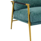 Fauteuil d'appoint moderne 27,56" avec coussins moelleux, structure métallique et accoudoirs en bois
