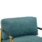 Fauteuil d'appoint moderne 27,56" avec coussins moelleux, structure métallique et accoudoirs en bois