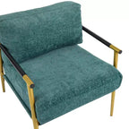 Fauteuil d'appoint moderne 27,56" avec coussins moelleux, structure métallique et accoudoirs en bois