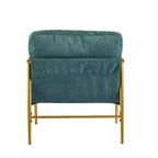 Fauteuil d'appoint moderne 27,56" avec coussins moelleux, structure métallique et accoudoirs en bois