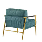 Fauteuil d'appoint moderne 27,56" avec coussins moelleux, structure métallique et accoudoirs en bois