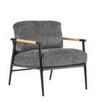 Fauteuil d'appoint moderne 27,56" avec coussins moelleux, structure métallique et accoudoirs en bois