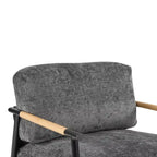 Fauteuil d'appoint moderne 27,56" avec coussins moelleux, structure métallique et accoudoirs en bois