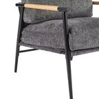 Fauteuil d'appoint moderne 27,56" avec coussins moelleux, structure métallique et accoudoirs en bois