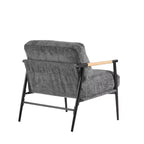 Fauteuil d'appoint moderne 27,56" avec coussins moelleux, structure métallique et accoudoirs en bois