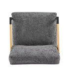 Fauteuil d'appoint moderne 27,56" avec coussins moelleux, structure métallique et accoudoirs en bois