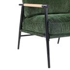 Fauteuil d'appoint moderne 27,56" avec coussins moelleux, structure métallique et accoudoirs en bois