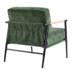 Fauteuil d'appoint moderne 27,56" avec coussins moelleux, structure métallique et accoudoirs en bois