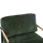Fauteuil d'appoint moderne 27,56" avec coussins moelleux, structure métallique et accoudoirs en bois
