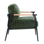 Fauteuil d'appoint moderne 27,56" avec coussins moelleux, structure métallique et accoudoirs en bois