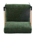 Fauteuil d'appoint moderne 27,56" avec coussins moelleux, structure métallique et accoudoirs en bois