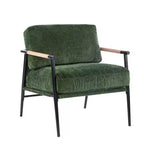 Fauteuil d'appoint moderne 27,56" avec coussins moelleux, structure métallique et accoudoirs en bois