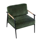 Fauteuil d'appoint moderne 27,56" avec coussins moelleux, structure métallique et accoudoirs en bois