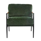 Fauteuil d'appoint moderne 27,56" avec coussins moelleux, structure métallique et accoudoirs en bois