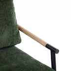 Fauteuil d'appoint moderne 27,56" avec coussins moelleux, structure métallique et accoudoirs en bois