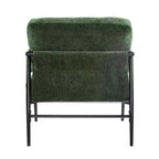 Fauteuil d'appoint moderne 27,56" avec coussins moelleux, structure métallique et accoudoirs en bois