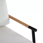 Fauteuil d'appoint moderne 27,56" avec coussins moelleux, structure métallique et accoudoirs en bois