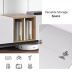 Meuble TV moderne pour téléviseurs jusqu'à 80" avec 3 portes et grand meuble de rangement - Blanc