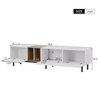 Meuble TV moderne pour téléviseurs jusqu'à 80" avec 3 portes et grand meuble de rangement - Blanc