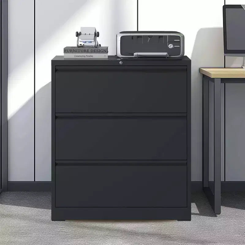 40" Lockable Lateral File Cabinet - Heavy-Duty Metal, Silent Full-Extension Slides, Anti-Tilt